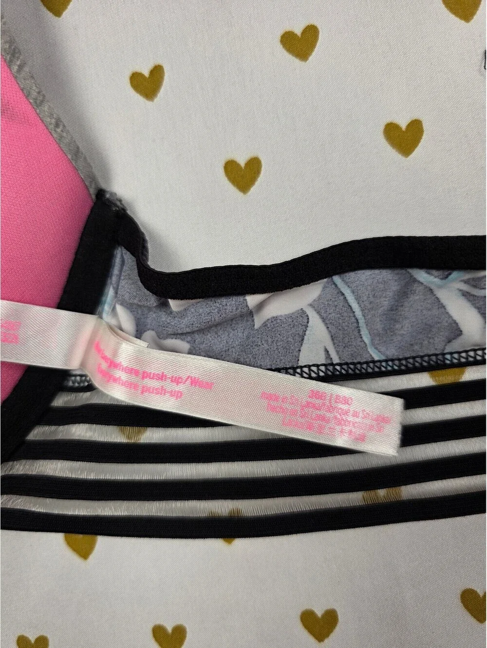 Victorias Secret PINK Front Close Strappy Racerback Bra 36B Push Up
